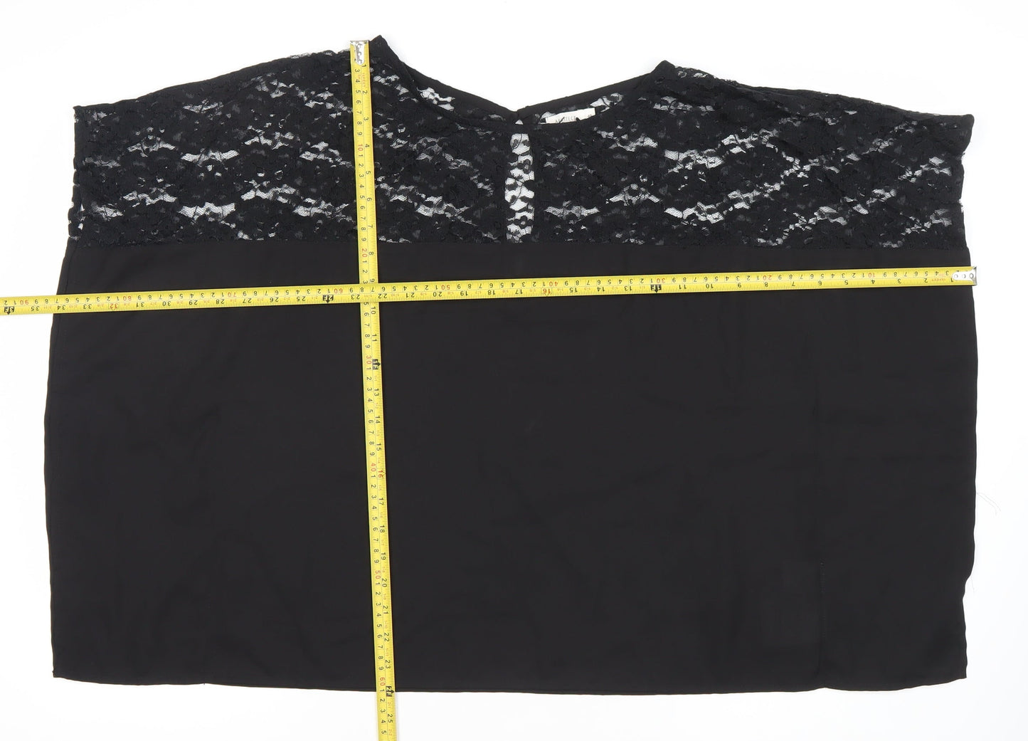 ARKITECT Womens Black Lace Tunic Blouse Size 12 Sleeveless