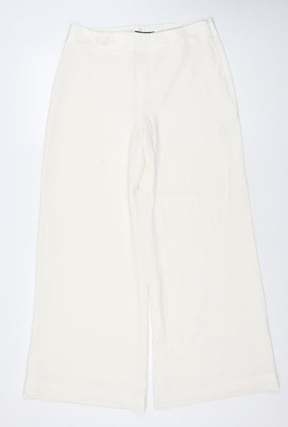 Coast Womens Ivory Wide-Leg Dress Pants Size 12