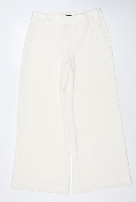 Coast Womens Ivory Wide-Leg Dress Pants Size 12