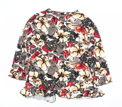 Touch Collection Womens Multicoloured Floral Ruffle Wrap Blouse Size 18