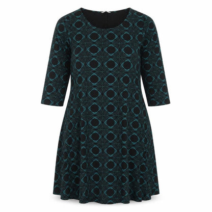 Marks and Spencer Women’s Black Green Skater Dress UK 16