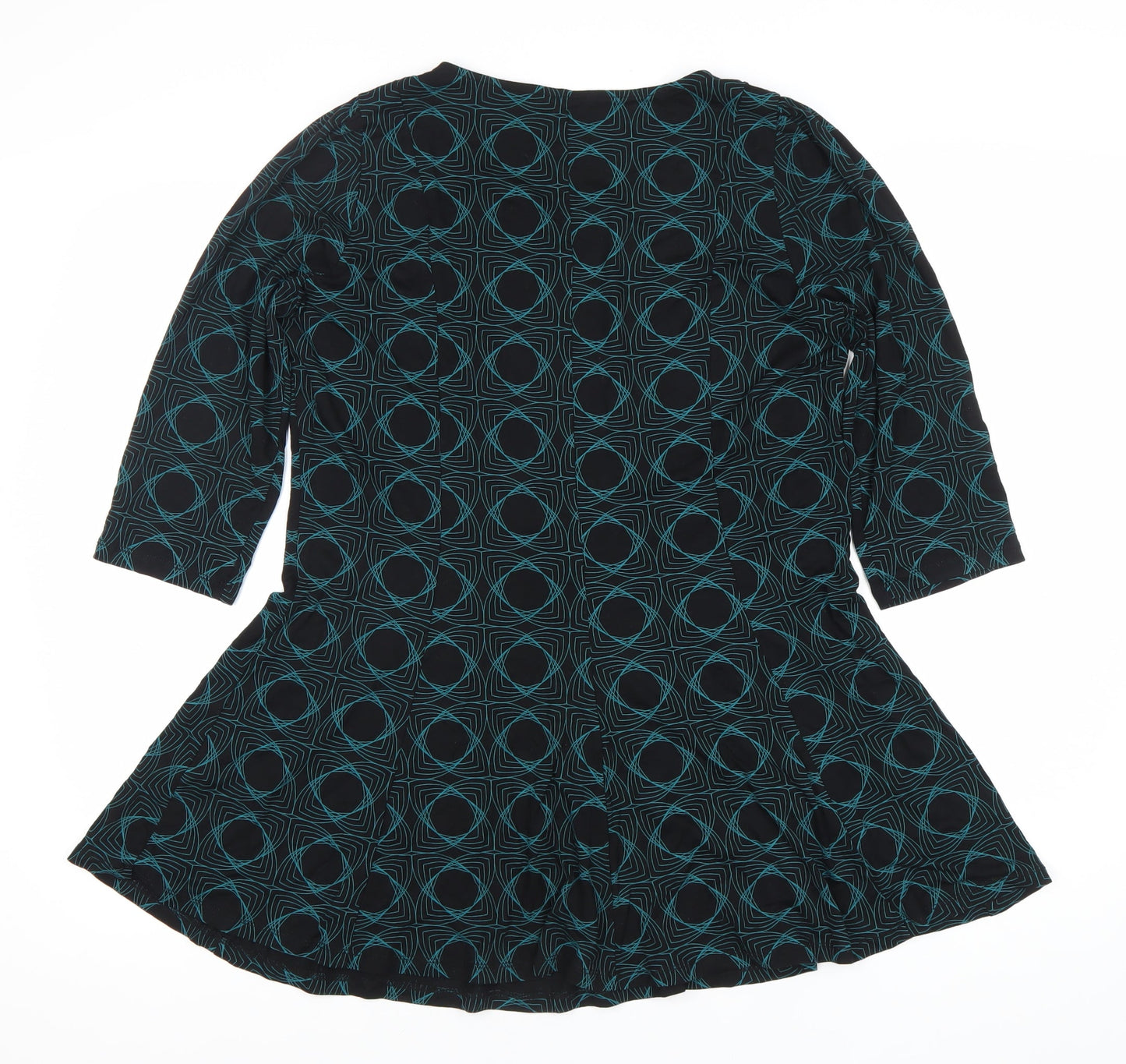 Marks and Spencer Women’s Black Green Skater Dress UK 16
