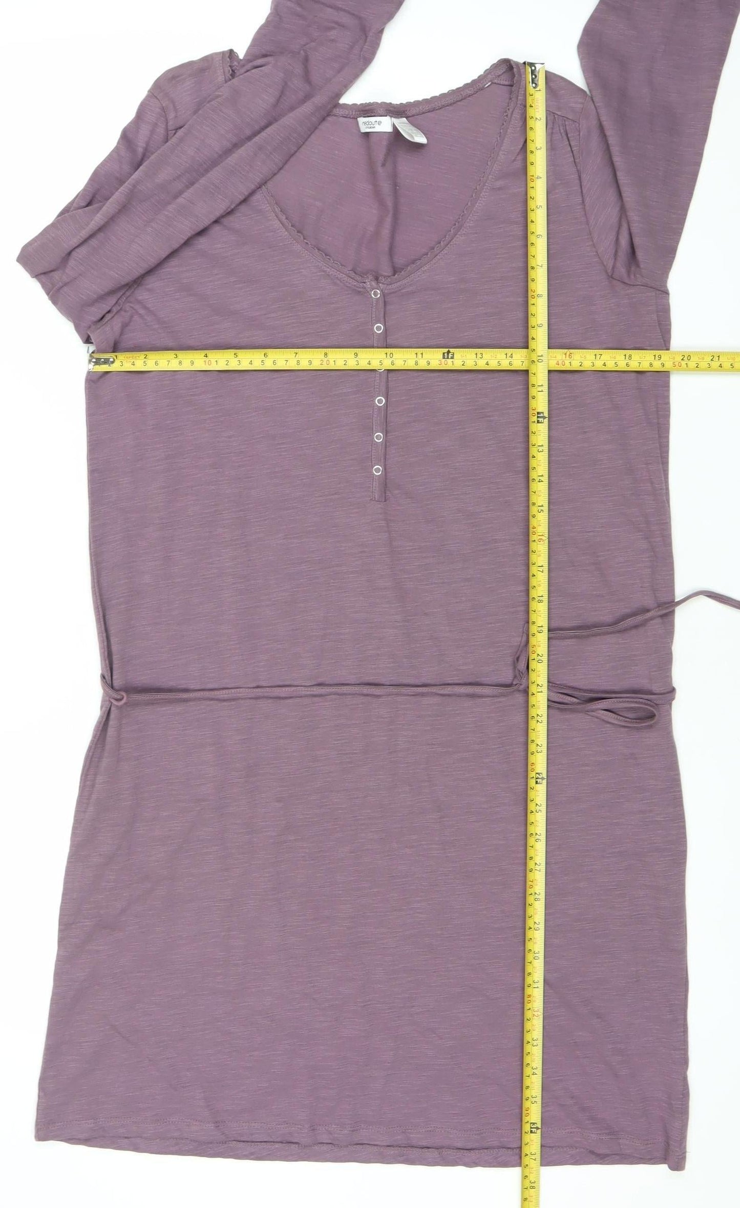 La Redoute Women’s Purple Shirt Dress Size 16/18 Long Sleeve V-Neck Cotton