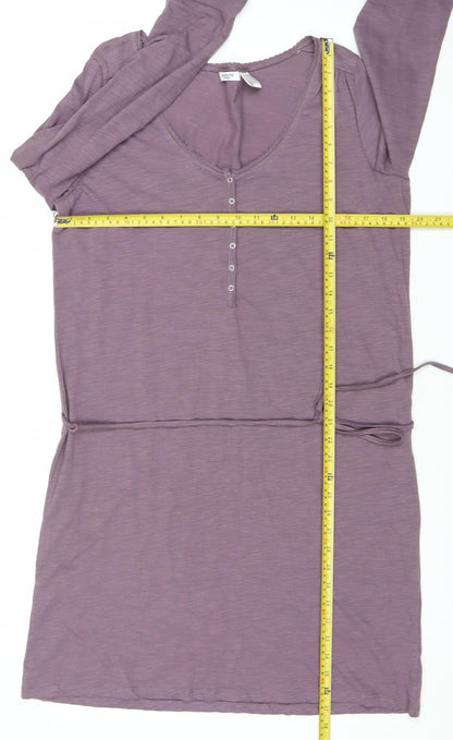 La Redoute Women’s Purple Shirt Dress Size 16/18 Long Sleeve V-Neck Cotton