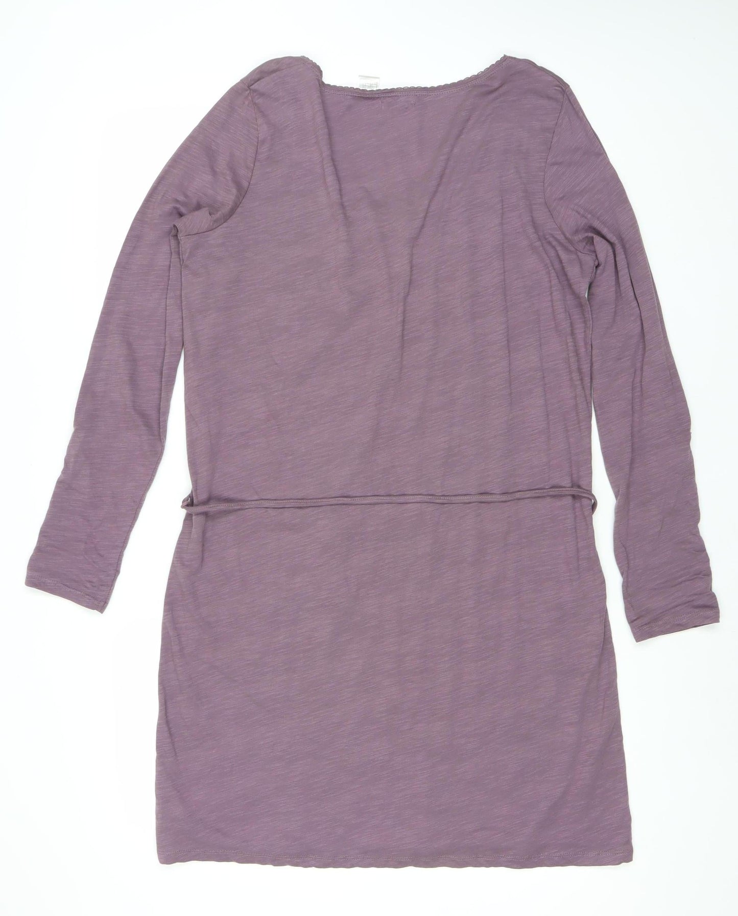 La Redoute Women’s Purple Shirt Dress Size 16/18 Long Sleeve V-Neck Cotton