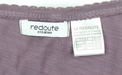 La Redoute Women’s Purple Shirt Dress Size 16/18 Long Sleeve V-Neck Cotton