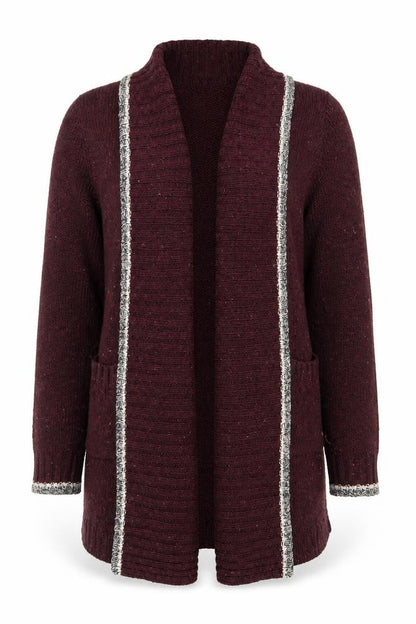 Roots Womens Red Knit Chunky Cardigan Jumper M Wool Blend