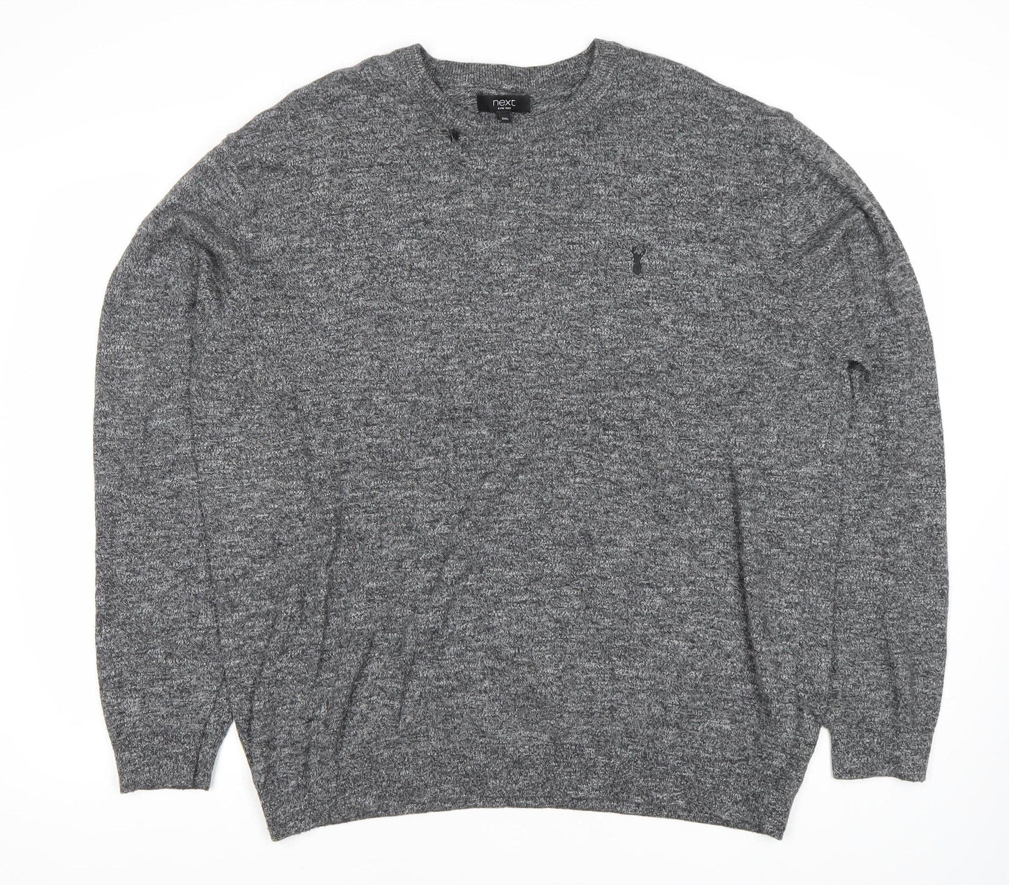 Next Men’s Grey 2XL Pullover Jumper Crew Neck Cotton Blend