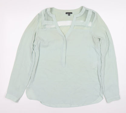Womens UK Size 10 Warehouse Green Tunic Blouse