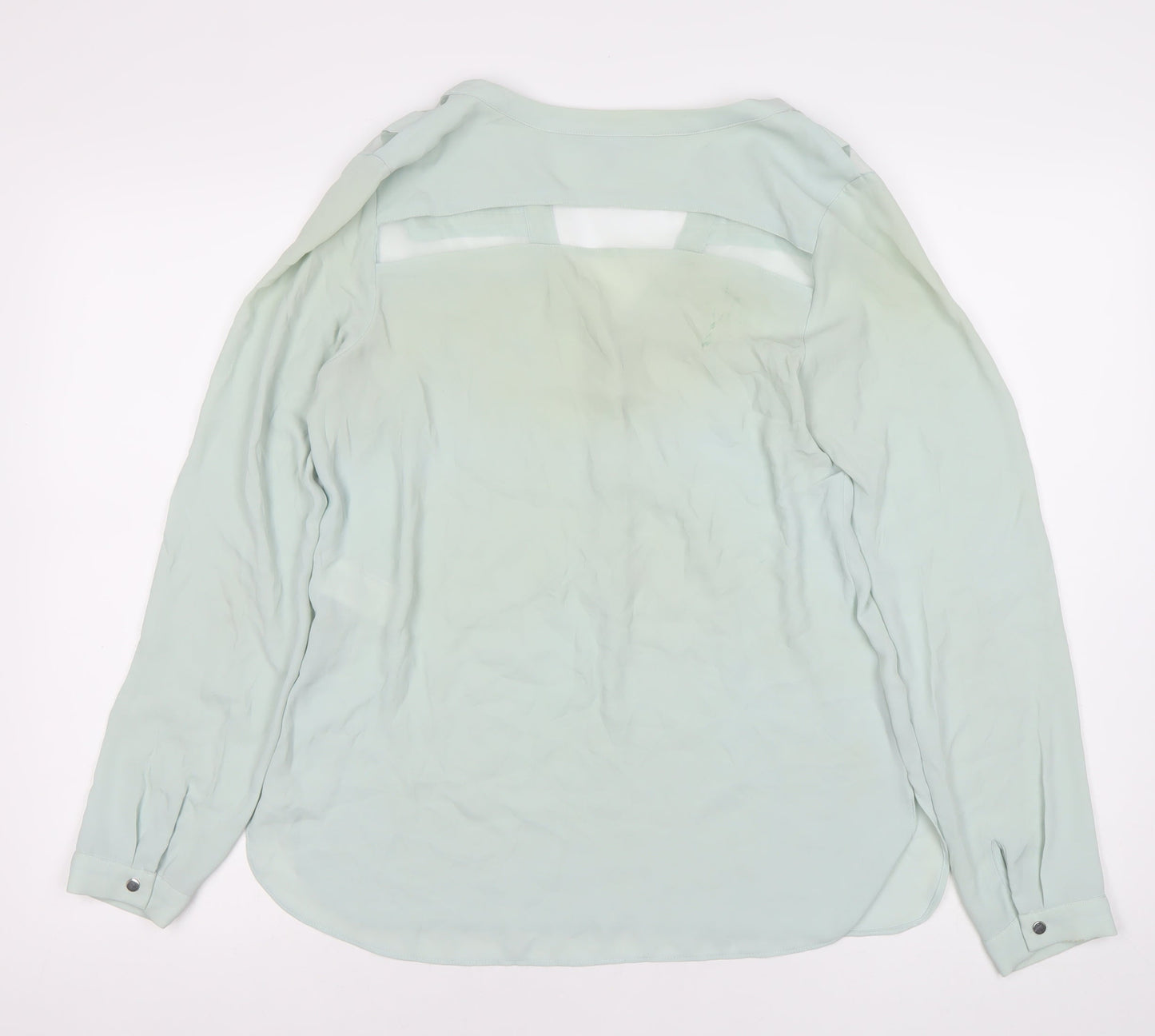 Womens UK Size 10 Warehouse Green Tunic Blouse