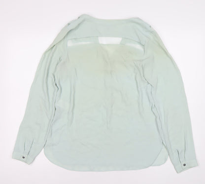 Womens UK Size 10 Warehouse Green Tunic Blouse