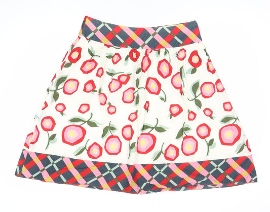 New Look Womens Multicoloured Floral A-Line Cotton Skirt Size 12