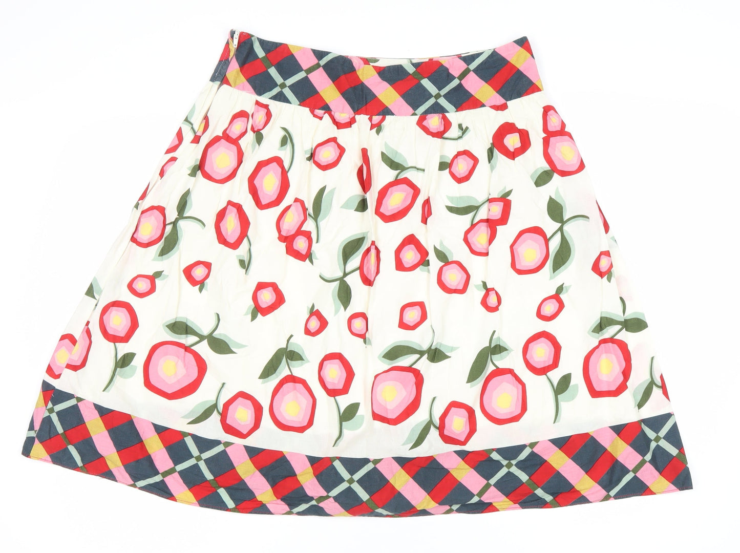 New Look Womens Multicoloured Floral A-Line Cotton Skirt Size 12