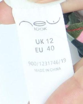 New Look Womens Multicoloured Floral A-Line Cotton Skirt Size 12