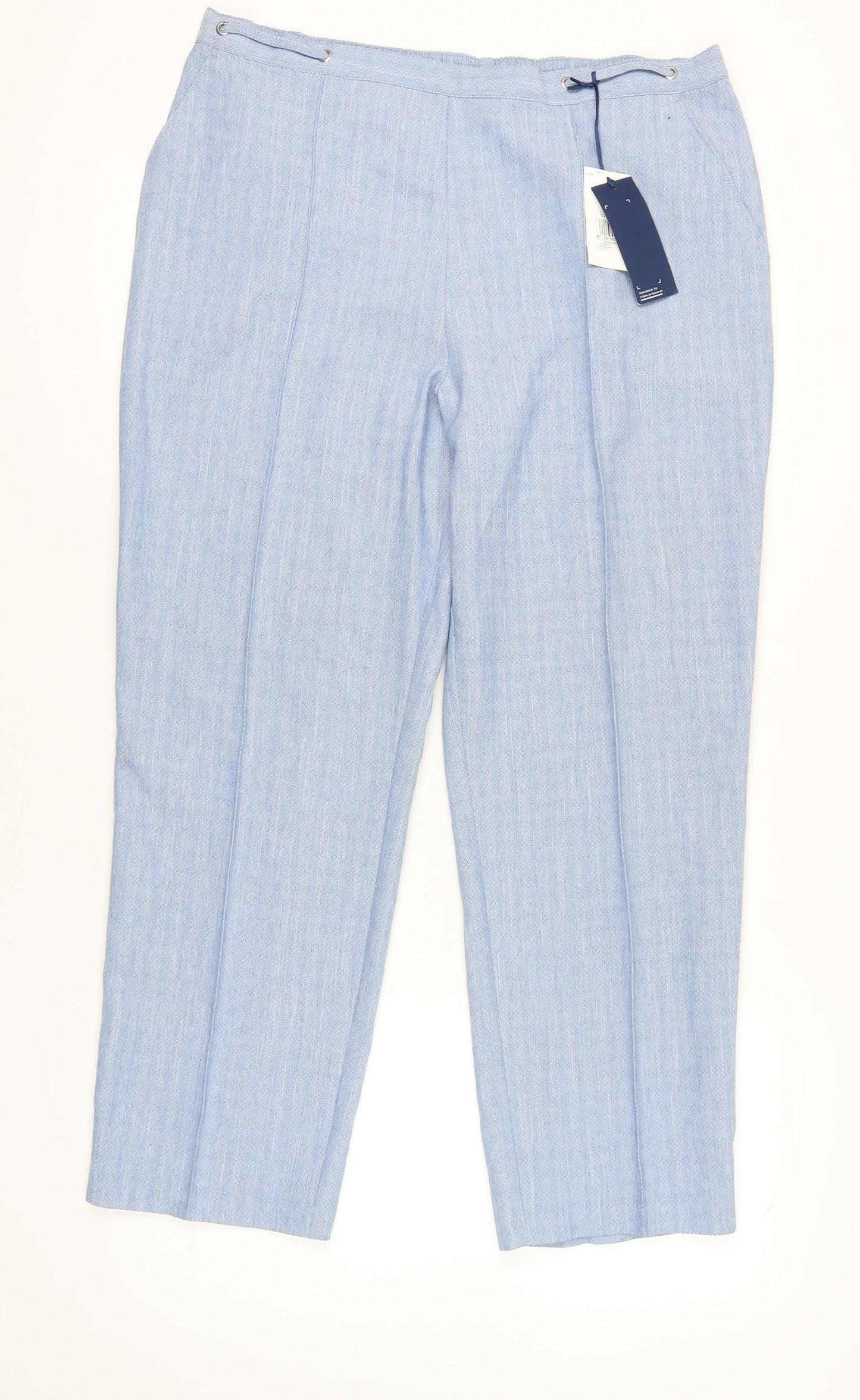 Womens UK Size 18 Marks and Spencer Regular Fit Chino Blue Trousers