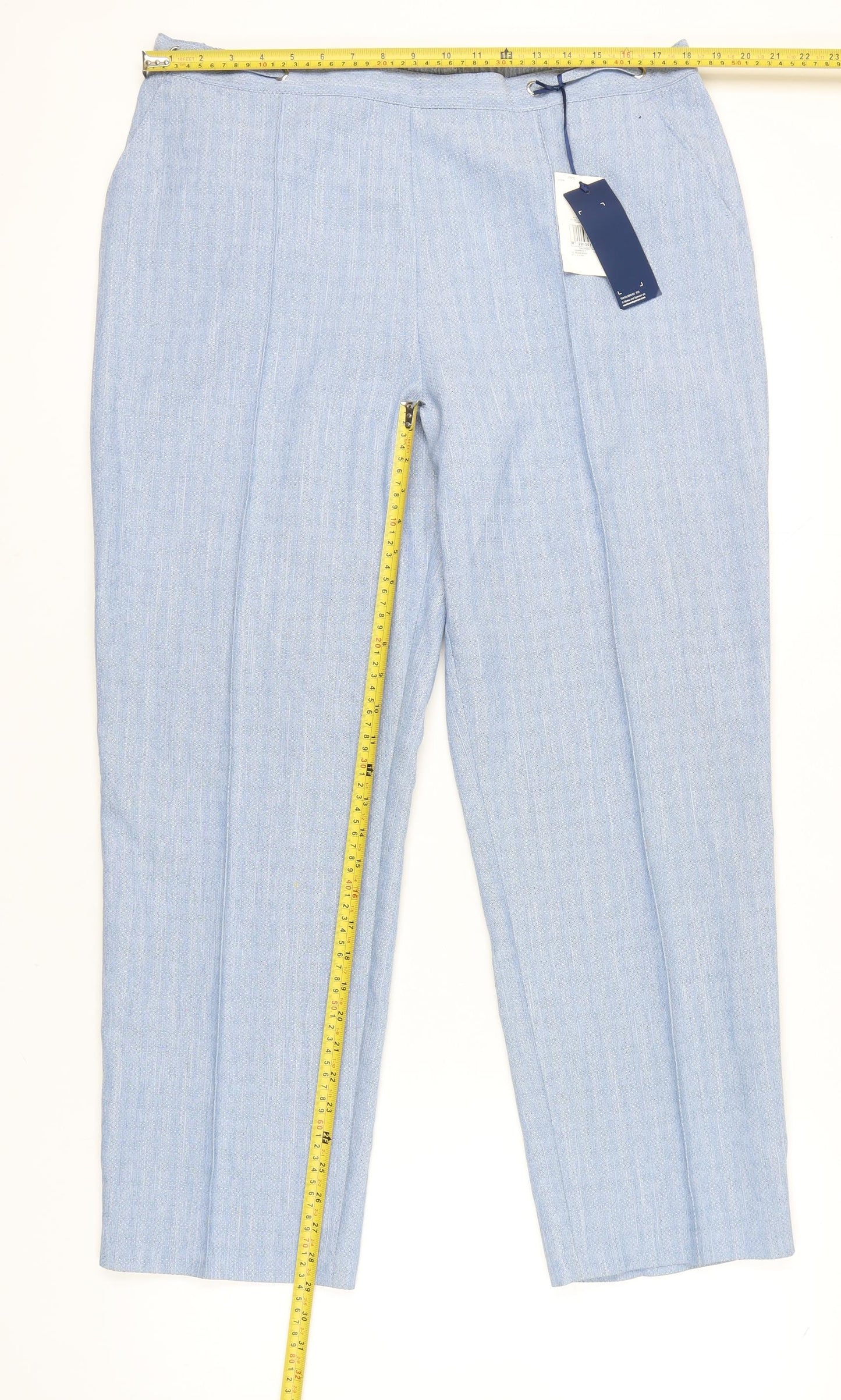 Womens UK Size 18 Marks and Spencer Regular Fit Chino Blue Trousers