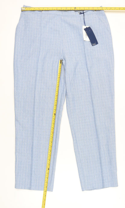 Womens UK Size 18 Marks and Spencer Regular Fit Chino Blue Trousers