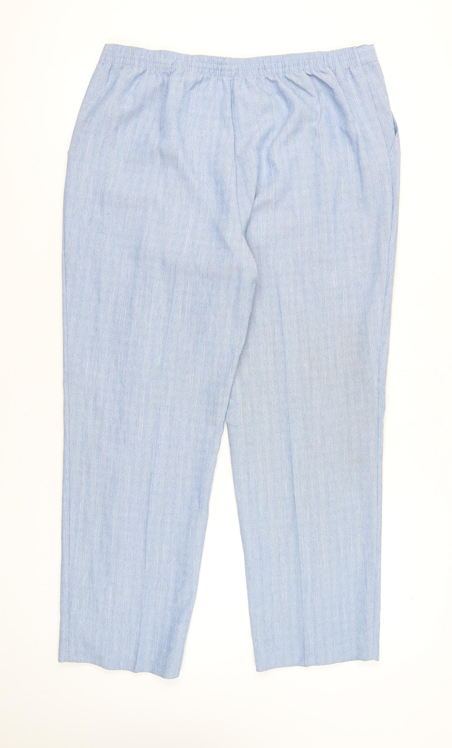 Womens UK Size 18 Marks and Spencer Regular Fit Chino Blue Trousers