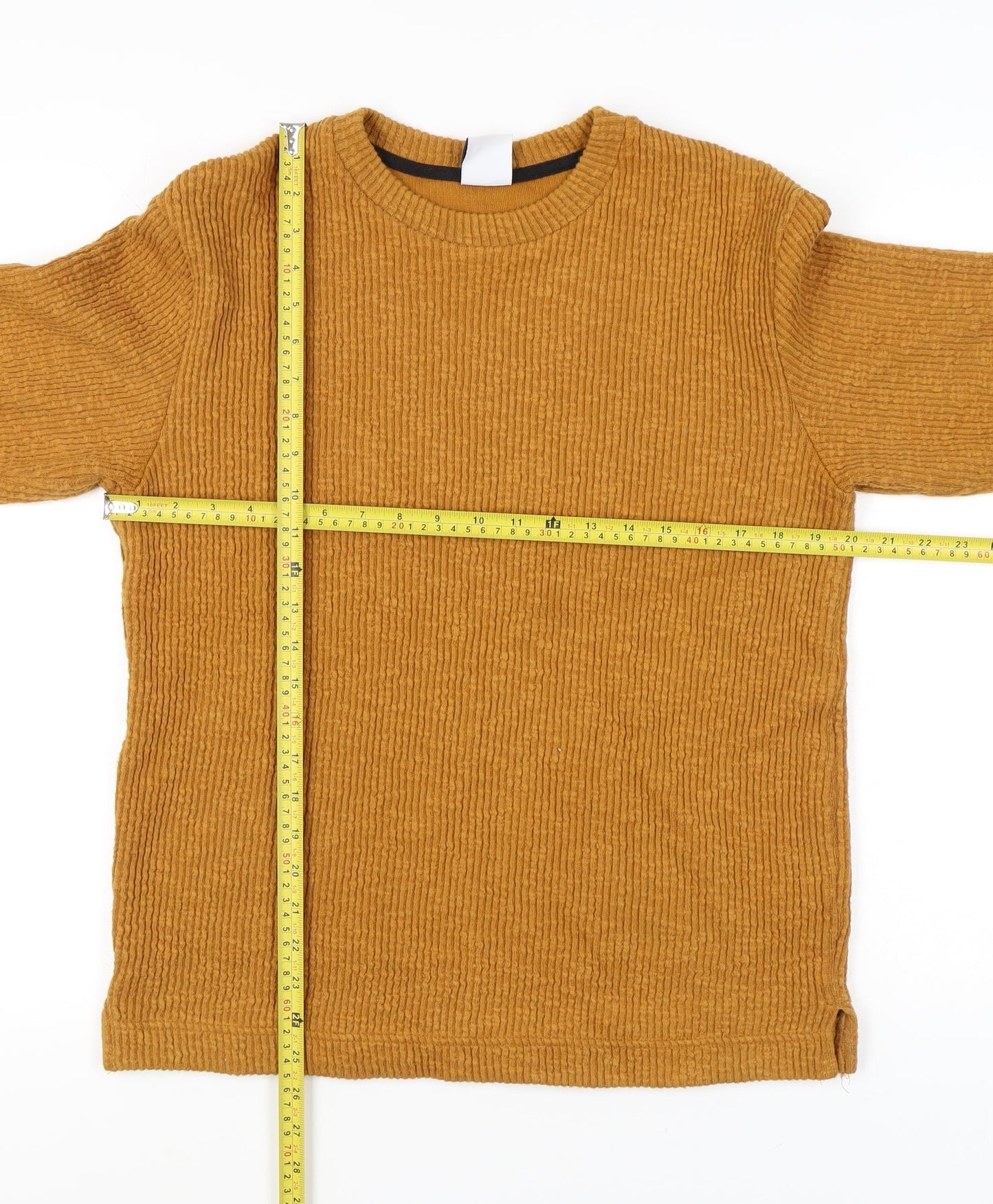 Zara Men’s Brown Knit Pullover Sweatshirt Size S Crew Neck