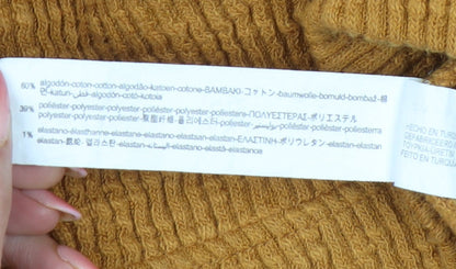 Zara Men’s Brown Knit Pullover Sweatshirt Size S Crew Neck