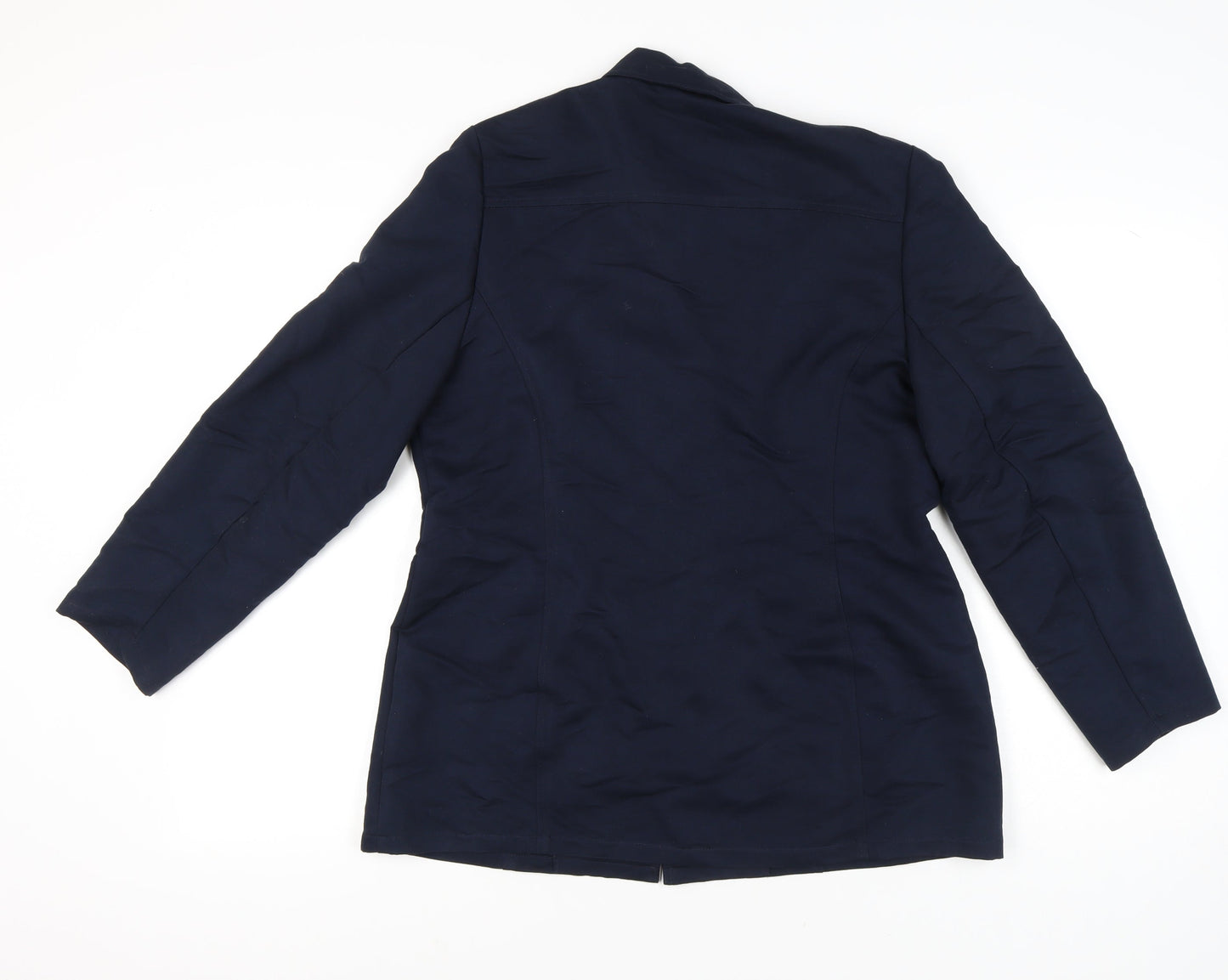 C&A Womens Blue Size 14 Suit Jacket Three Button Lined Workwear