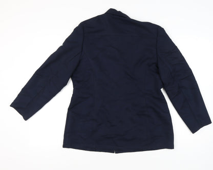 C&A Womens Blue Size 14 Suit Jacket Three Button Lined Workwear