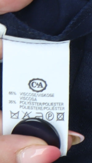 C&A Womens Blue Size 14 Suit Jacket Three Button Lined Workwear