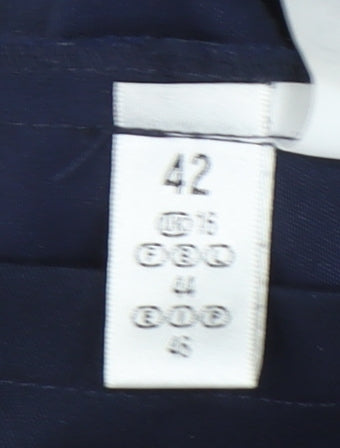 C&A Womens Blue Size 14 Suit Jacket Three Button Lined Workwear