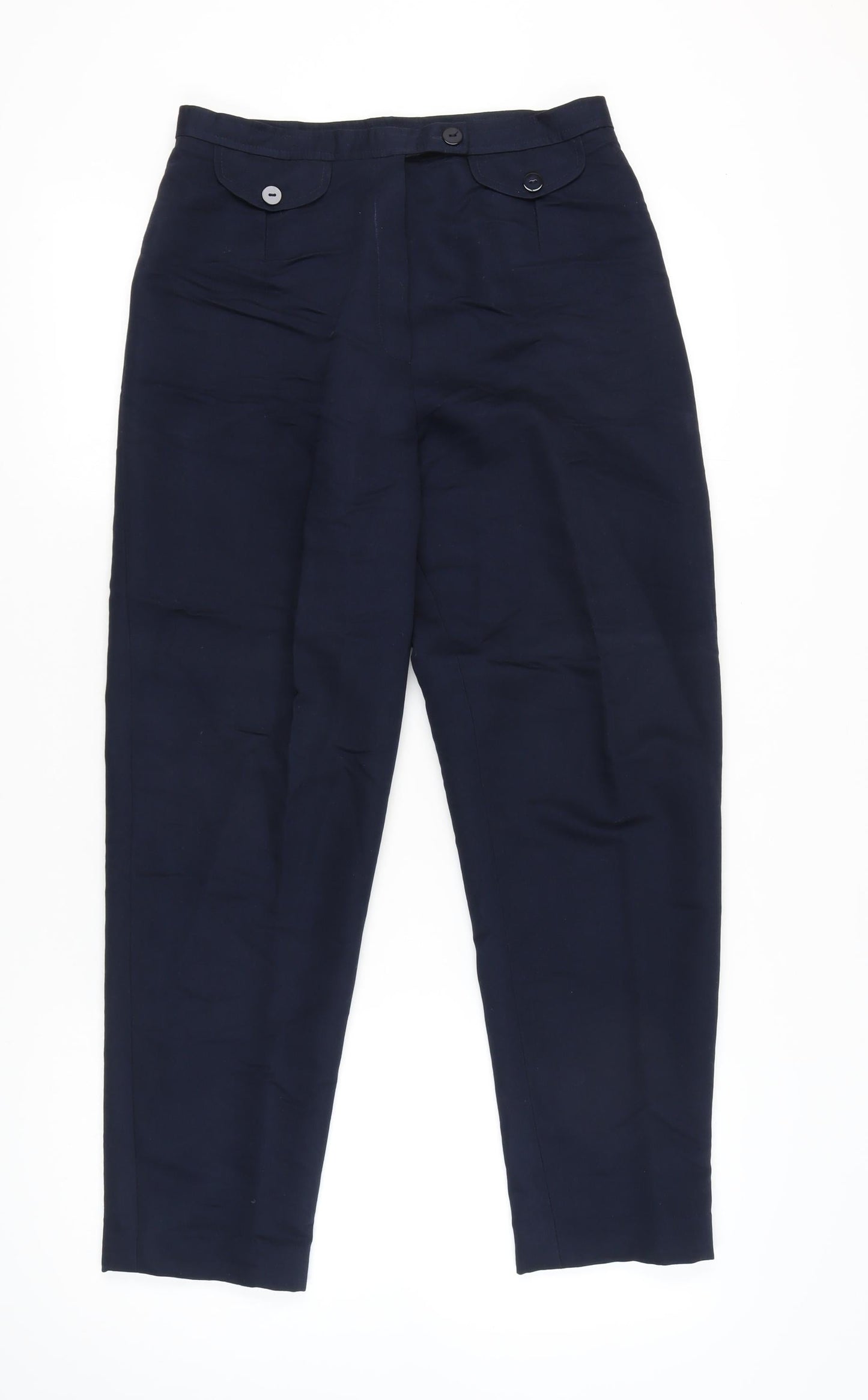 Yessica Women’s Blue Linen Cotton Tapered Trousers Size 16