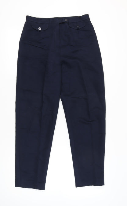 Yessica Women’s Blue Linen Cotton Tapered Trousers Size 16
