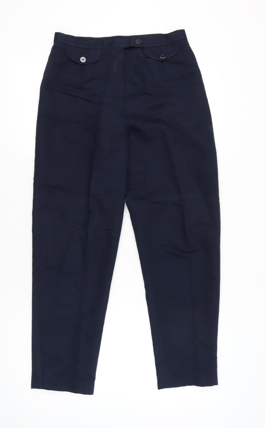 Yessica Women’s Blue Linen Cotton Tapered Trousers Size 16