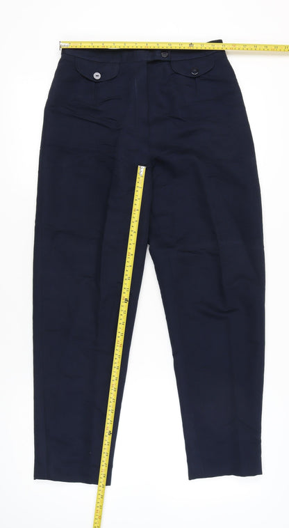 Yessica Women’s Blue Linen Cotton Tapered Trousers Size 16