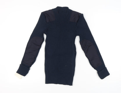 Yorkcraft Men’s Blue V-Neck Military Pullover Jumper XS