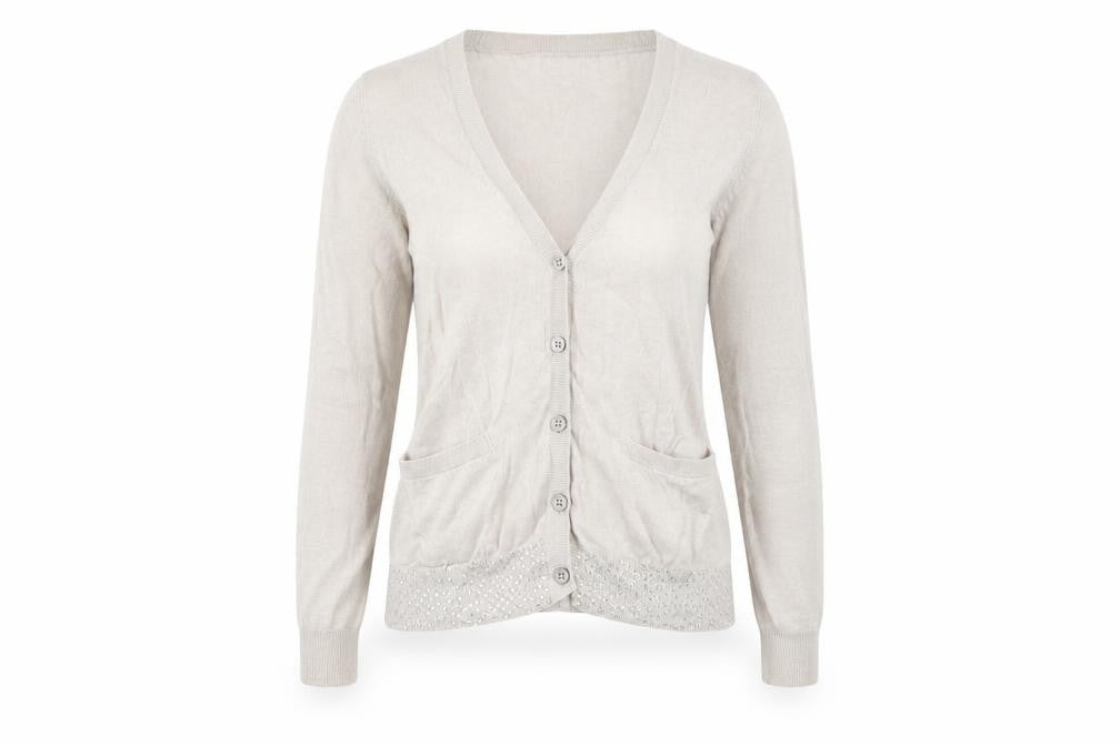 Womens UK Size XS The White Company Beige Cardigan Jumper