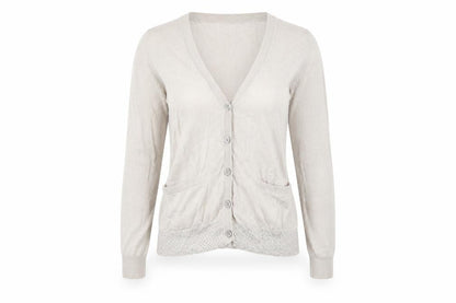 Womens UK Size XS The White Company Beige Cardigan Jumper