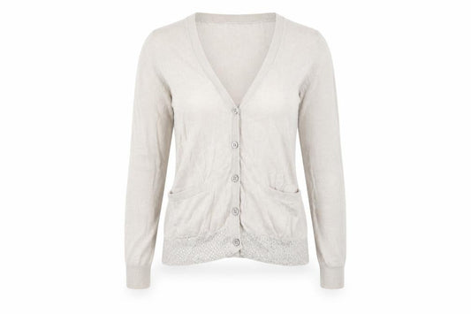 Womens UK Size XS The White Company Beige Cardigan Jumper