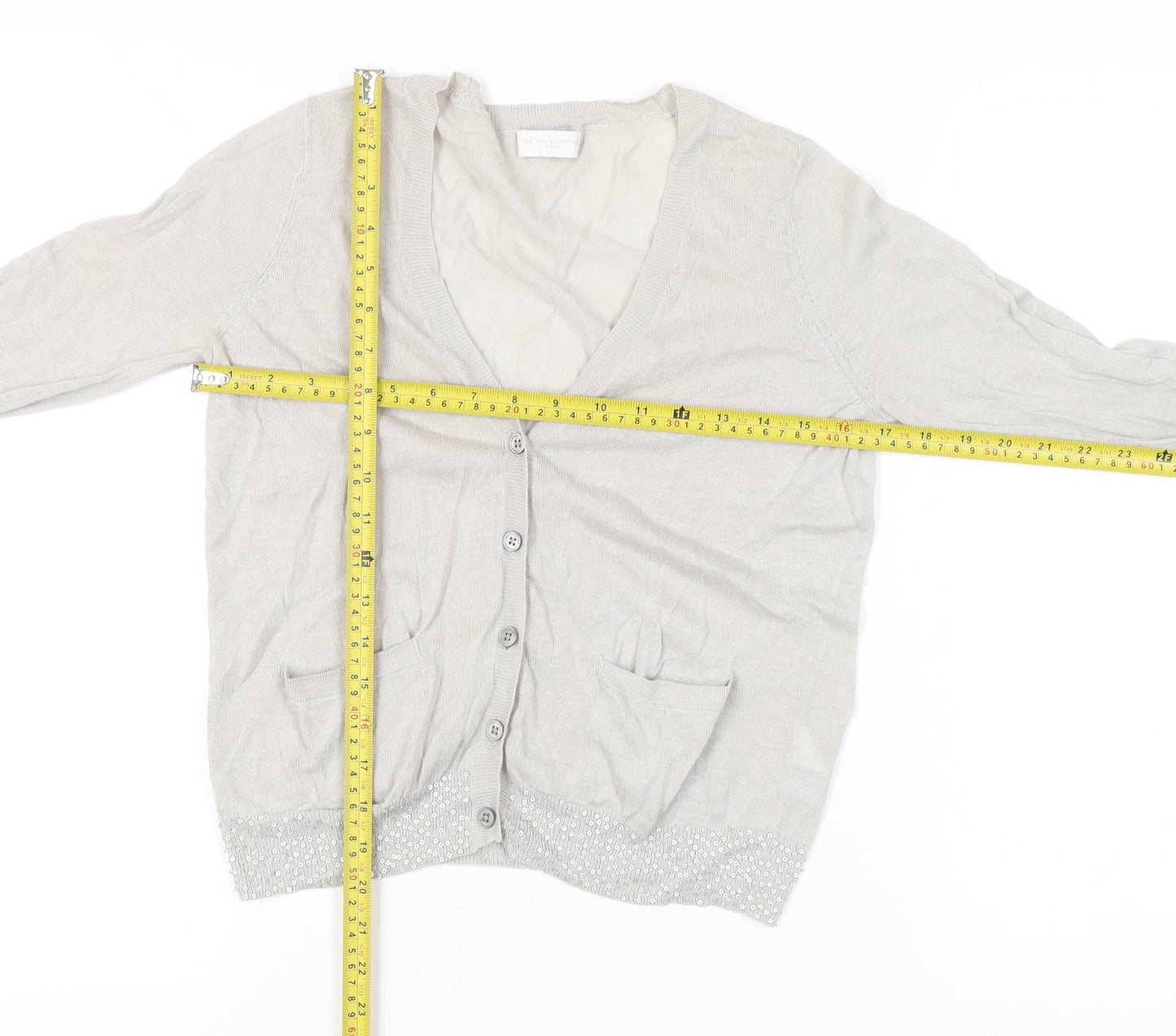 Womens UK Size XS The White Company Beige Cardigan Jumper