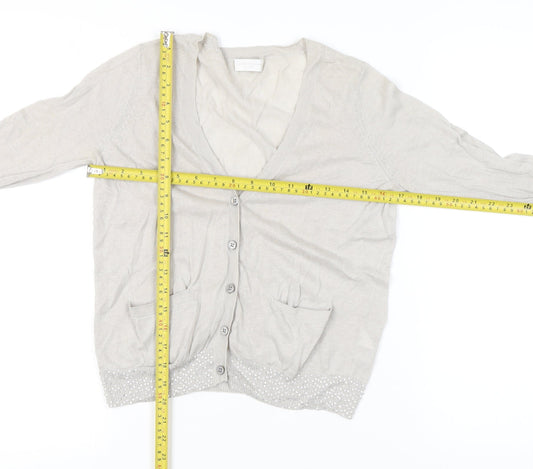 Womens UK Size XS The White Company Beige Cardigan Jumper