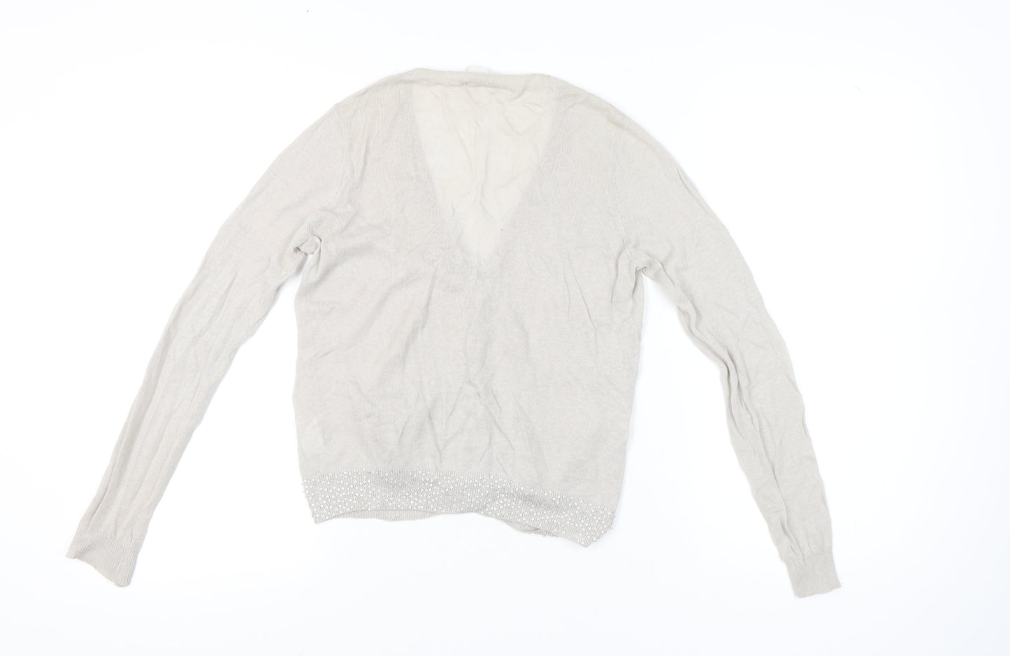 Womens UK Size XS The White Company Beige Cardigan Jumper
