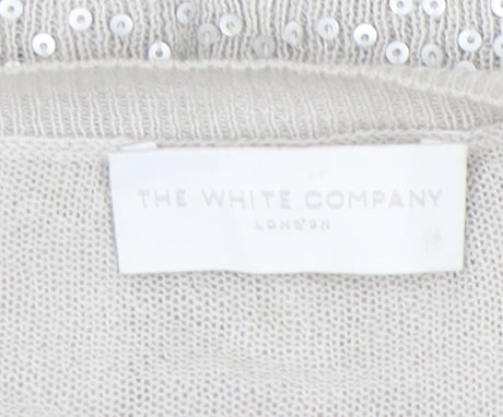 Womens UK Size XS The White Company Beige Cardigan Jumper