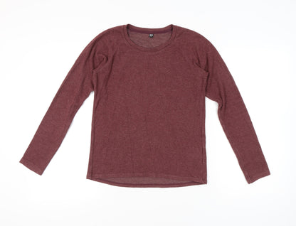 Uniqlo Men’s Red Long Sleeve Crew Neck Knit T-Shirt Size S