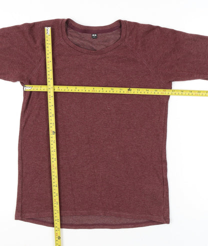 Uniqlo Men’s Red Long Sleeve Crew Neck Knit T-Shirt Size S