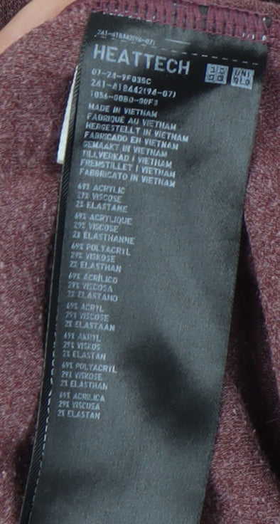 Uniqlo Men’s Red Long Sleeve Crew Neck Knit T-Shirt Size S