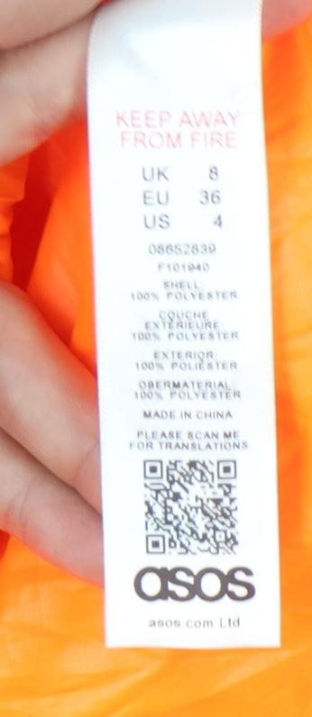 Womens UK Size 8 ASOS Orange Pullover Hoodie