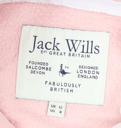 Womens UK Size 12 Jack Wills Pink Pullover Hoodie