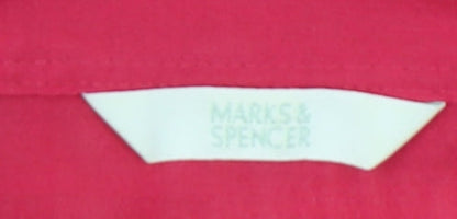 Womens UK Size 22 Marks and Spencer Pink Basic Button-Up