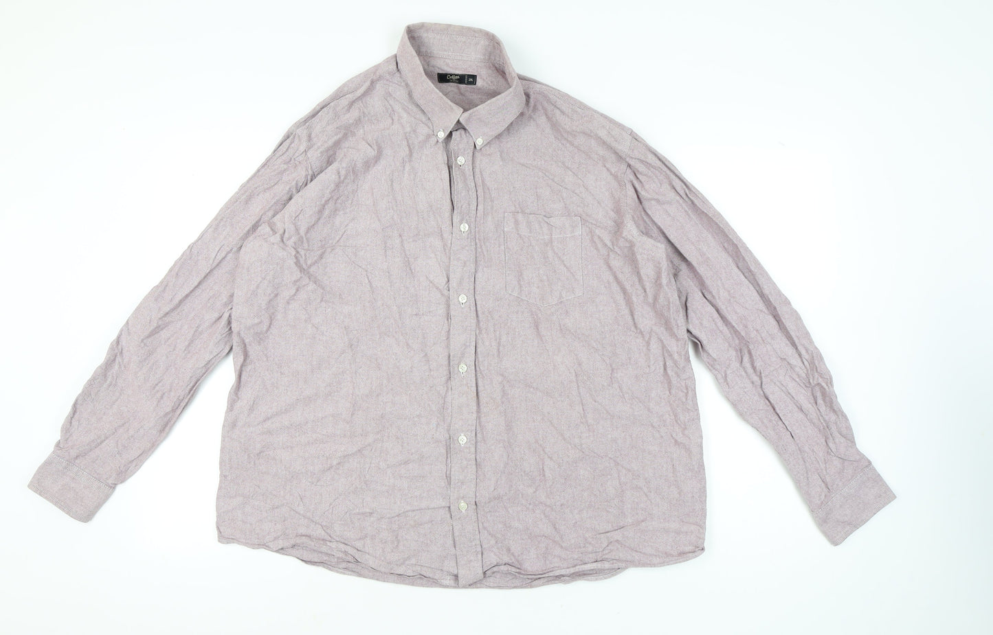 Cotton Traders Men’s Purple 2XL Button-Up Long Sleeve Shirt
