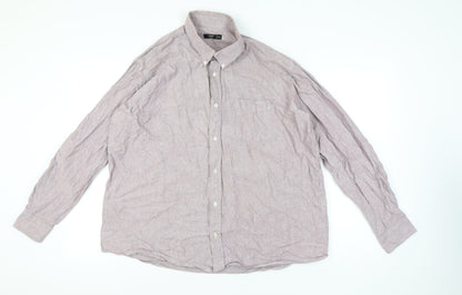 Cotton Traders Men’s Purple 2XL Button-Up Long Sleeve Shirt