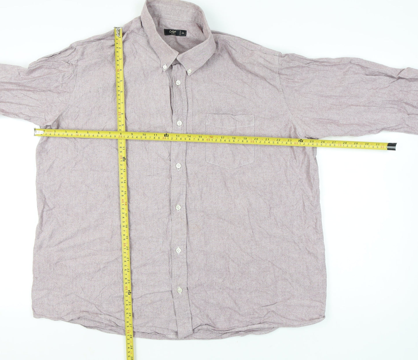 Cotton Traders Men’s Purple 2XL Button-Up Long Sleeve Shirt