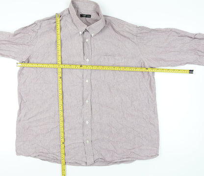 Cotton Traders Men’s Purple 2XL Button-Up Long Sleeve Shirt